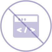 Prohibited symbol with a browser icon inside a circle