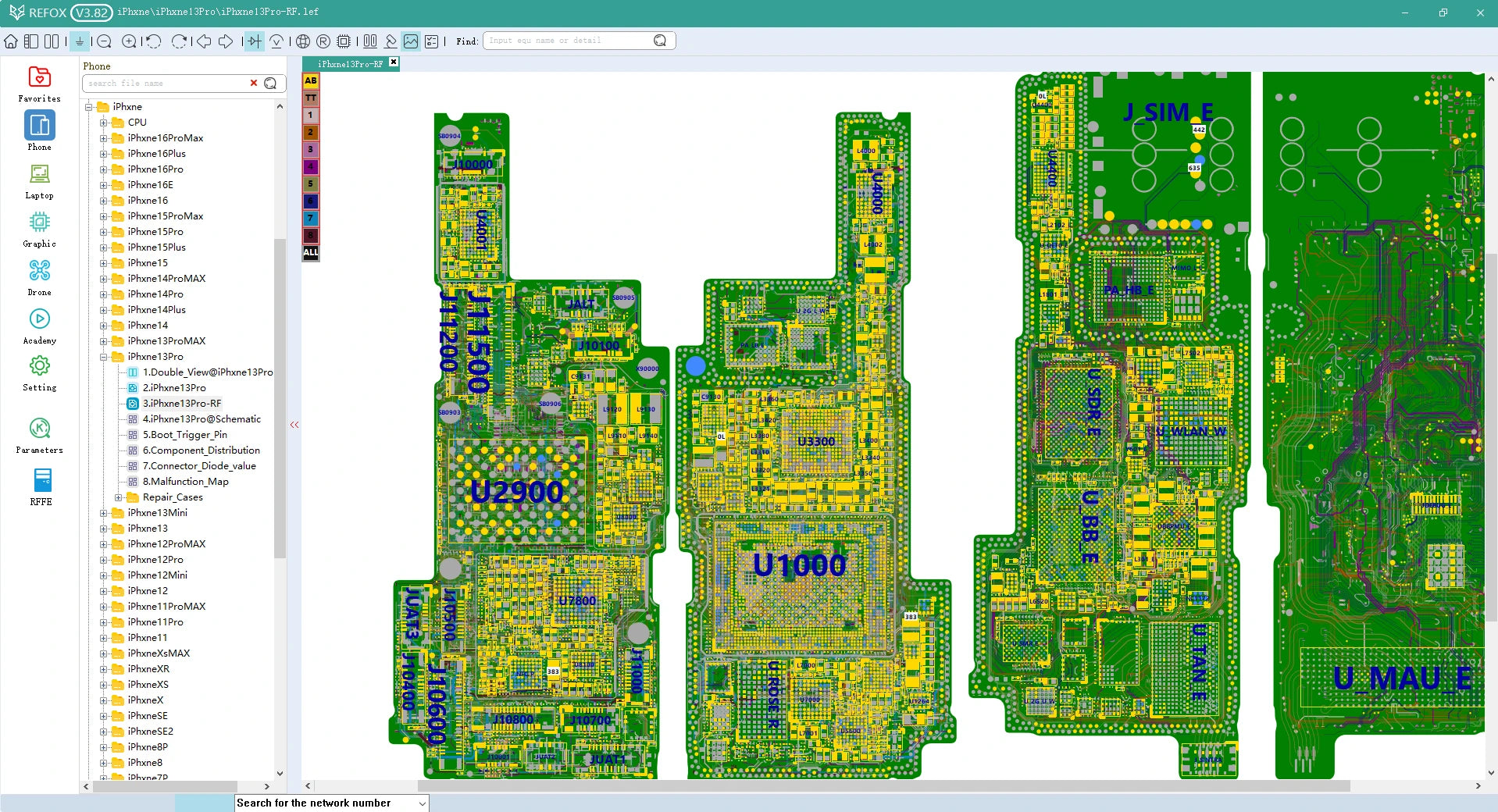 Computer screen displaying refox bitmap software interface