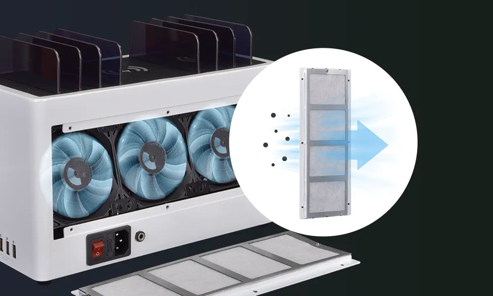 showcasing df45 dust free feature