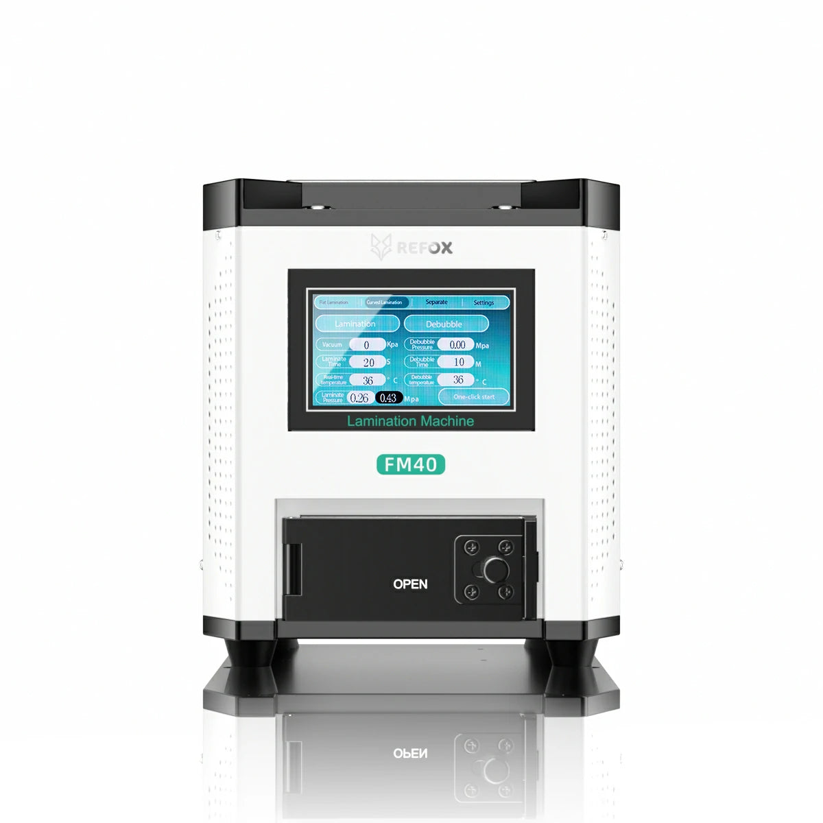refox fm40 lamination machine with digital display on a white background