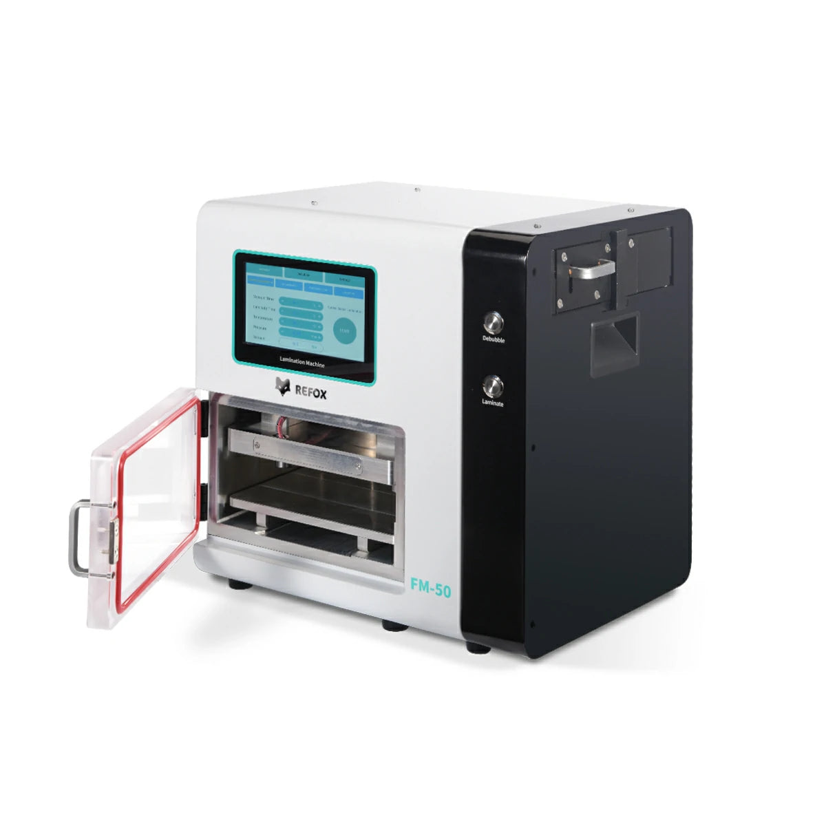 refox fm50 lamination machine with open door on a white background