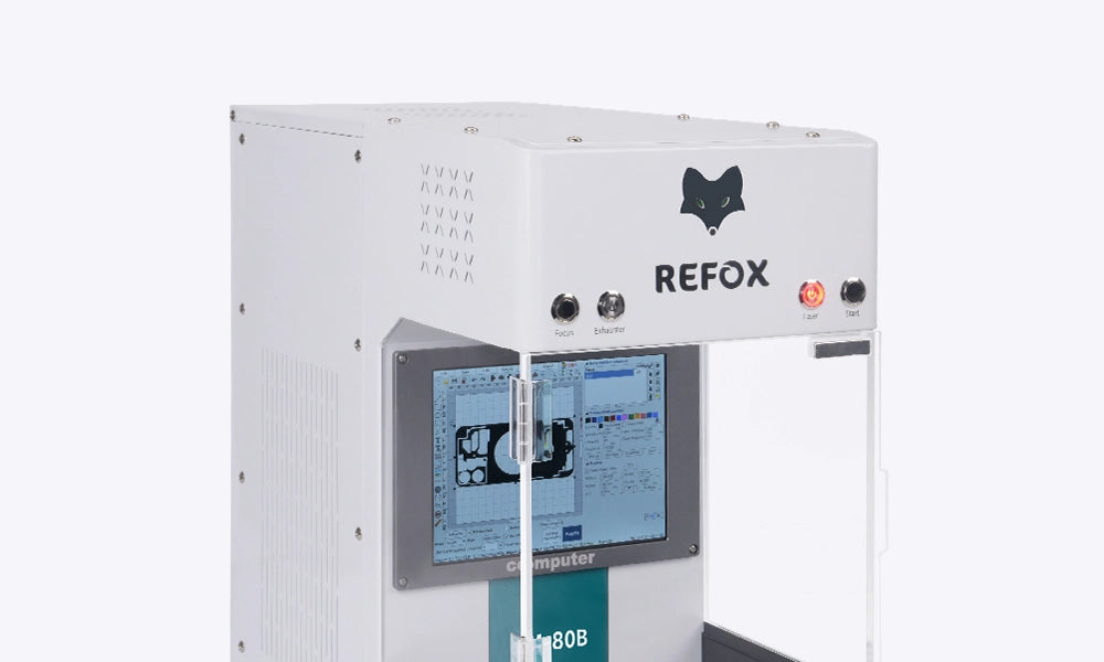 REFOX machine with a screen on a white background