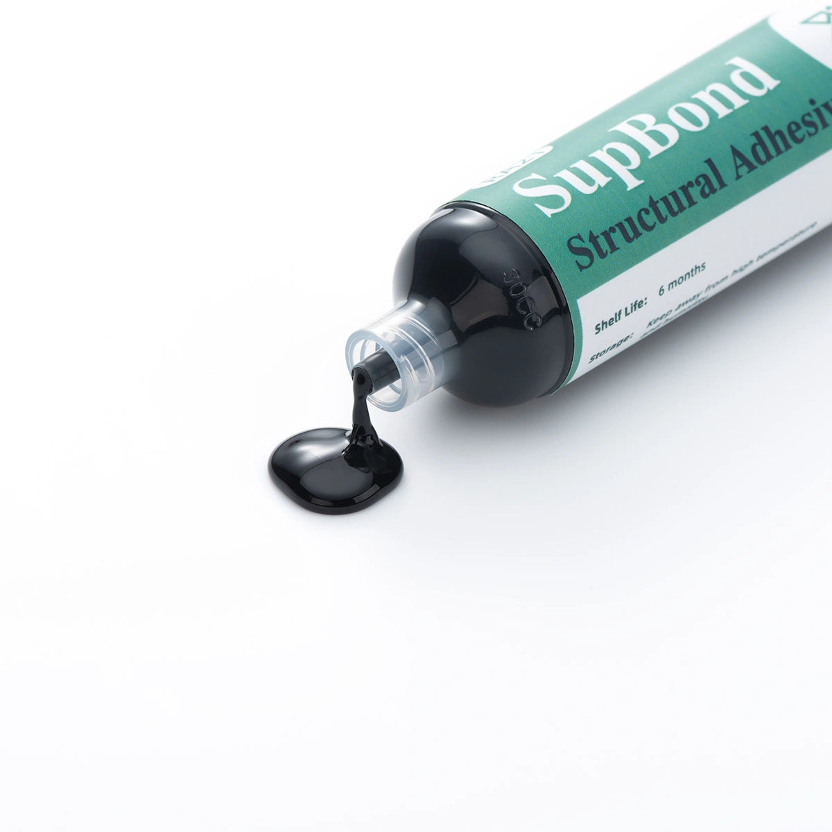 SupBond Structural Adhesive tube with adhesive flowing out on a white background