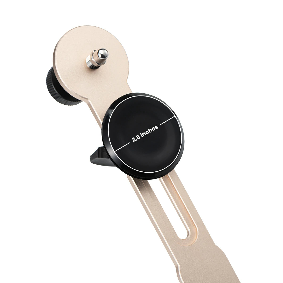 Phone holder with measurement scale on a white background