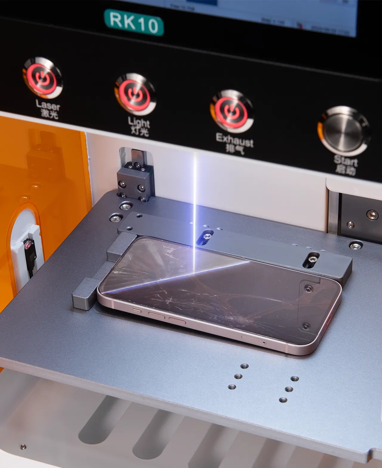 refox rk10 machine with laser cutting head and control panel