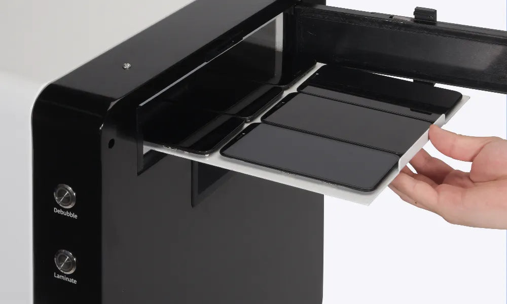 Hand inserting phone screens to a refox rm26