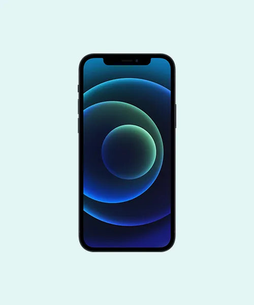 Smartphone with a gradient wallpaper on a light blue background