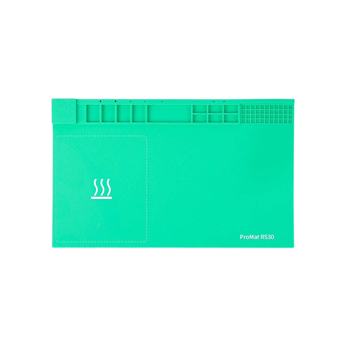 Green heating mat with steam symbol and 'ProMat RS30' text on a white background