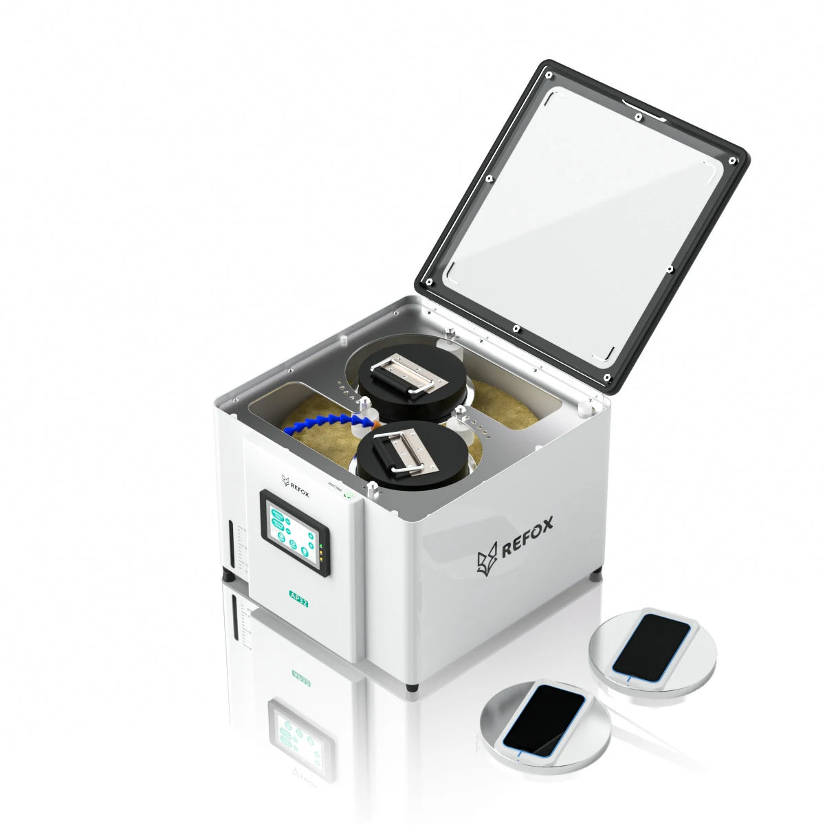 Refox ap32 with digital display and multiple components on a white background