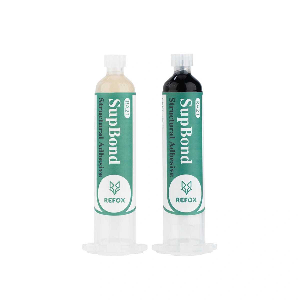 Two tubes of SupBond Structural Adhesive by REFOX on a white background