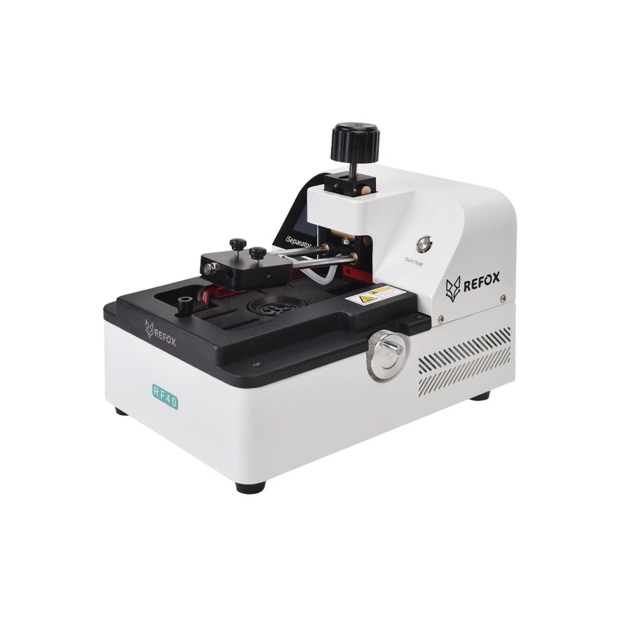 White and black machine with 'REFOX' branding on a white background