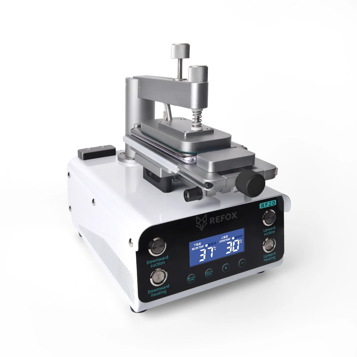 Refox rf20 device with digital display on a white background