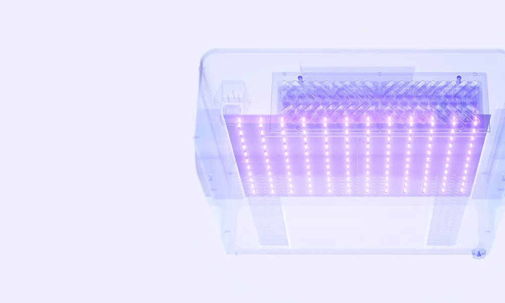 LED grow light with a white background
