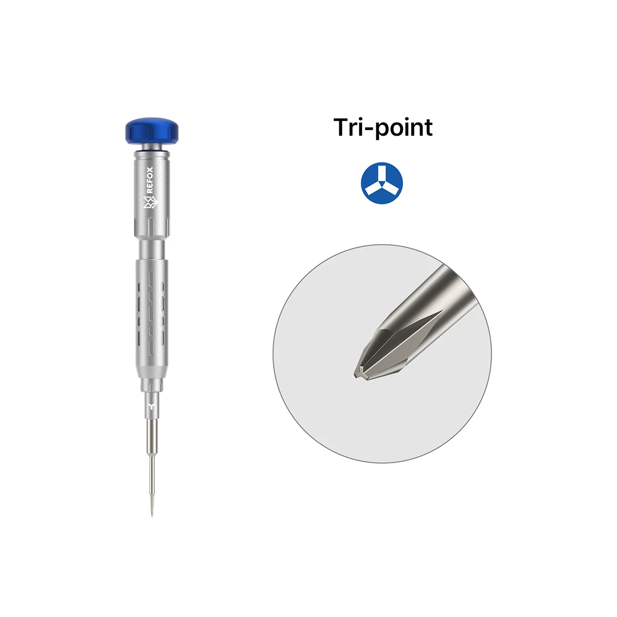 Screwdriver with tri-point tip on a white background