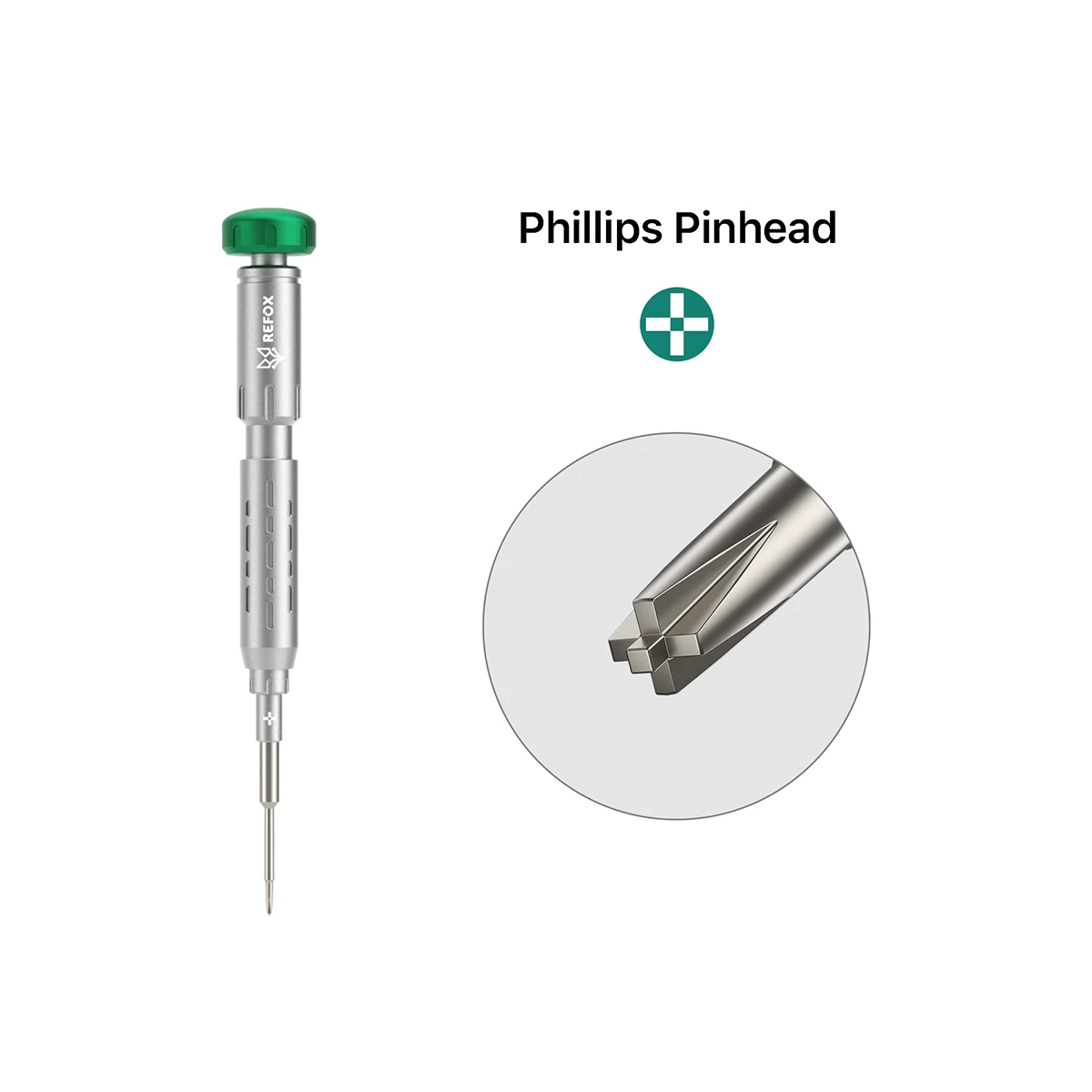 Screwdriver bit with Phillips head design on a white background