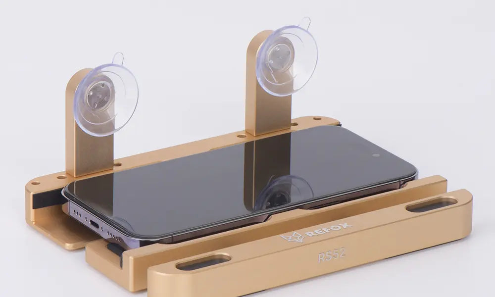 rs52 holding a smartphone on a white background